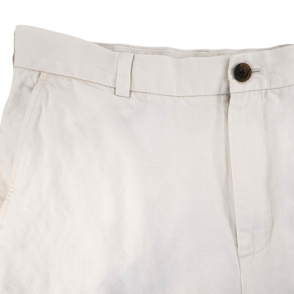 Brooks Brothers 346 Linen Blend Chino Pants Cream Long Mens 36x30